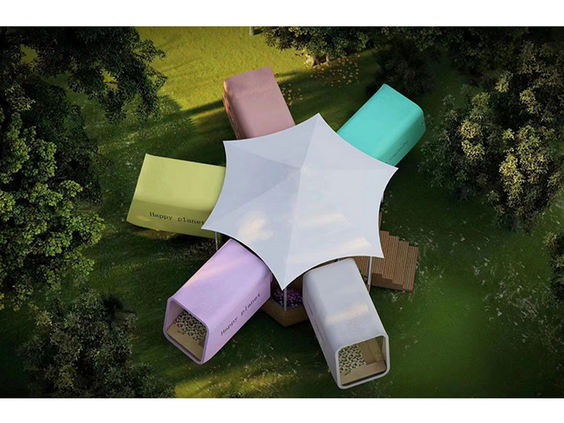 Collapsible Eco-Friendly Capsule Pods savings with bamboo flooring