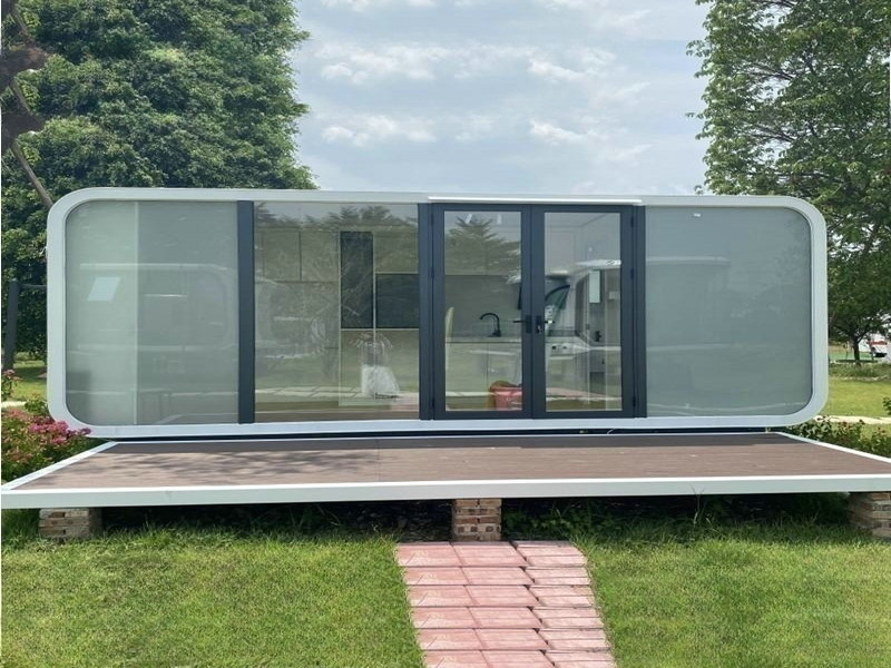Cozy prefabricated glass house with panoramic glass walls portfolios